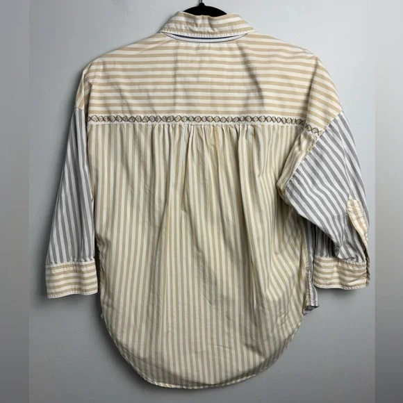 Sundance Striped 3/4 Sleeve Shirt size XS - Picture 2 of 6